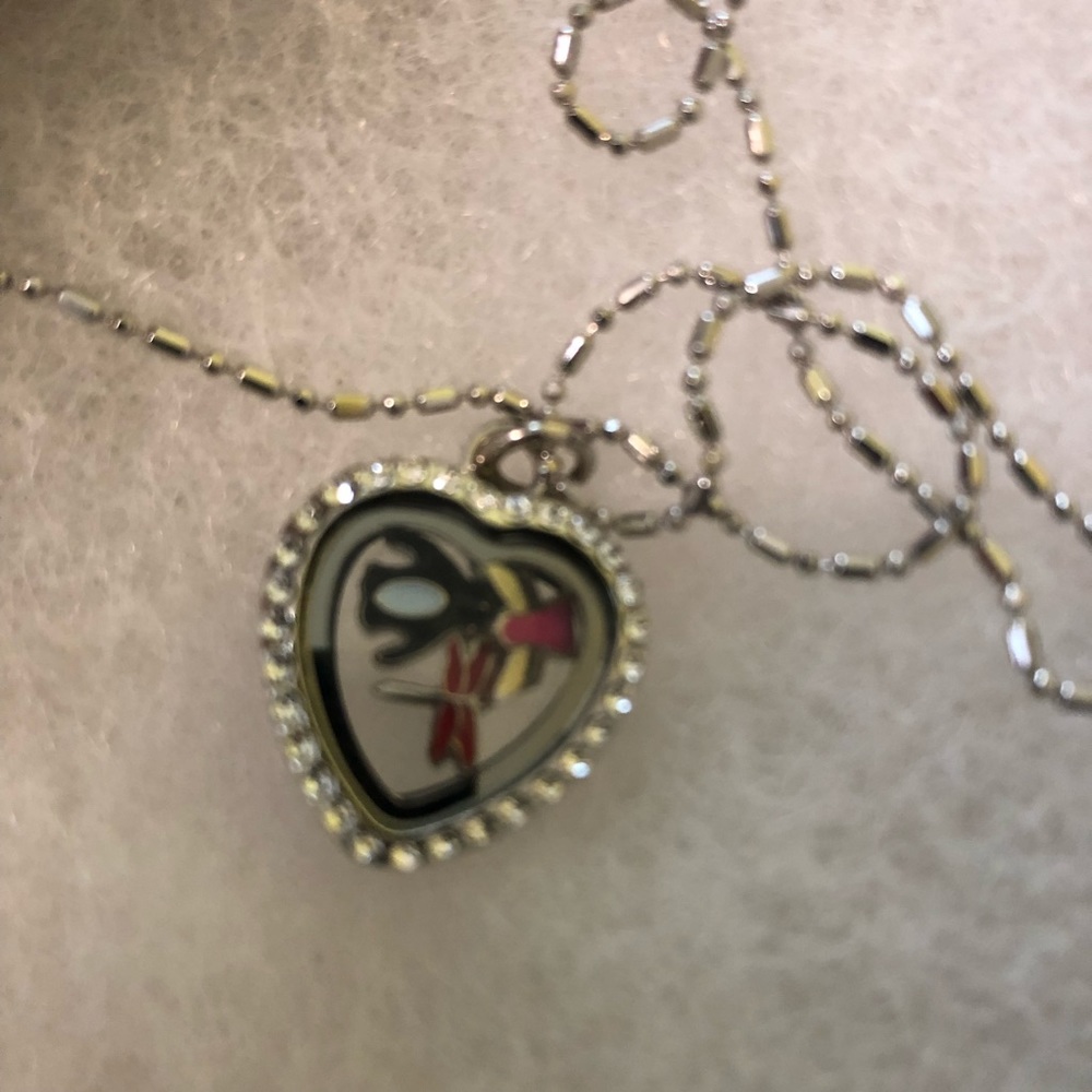 Silver Forever in My Heart charm necklace